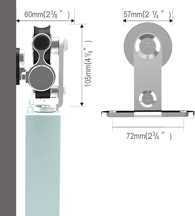 TSMST 7.5FT Sliding Barn Door Hardware Kit, Top Mount Stainless Steel Heavy - Image 4