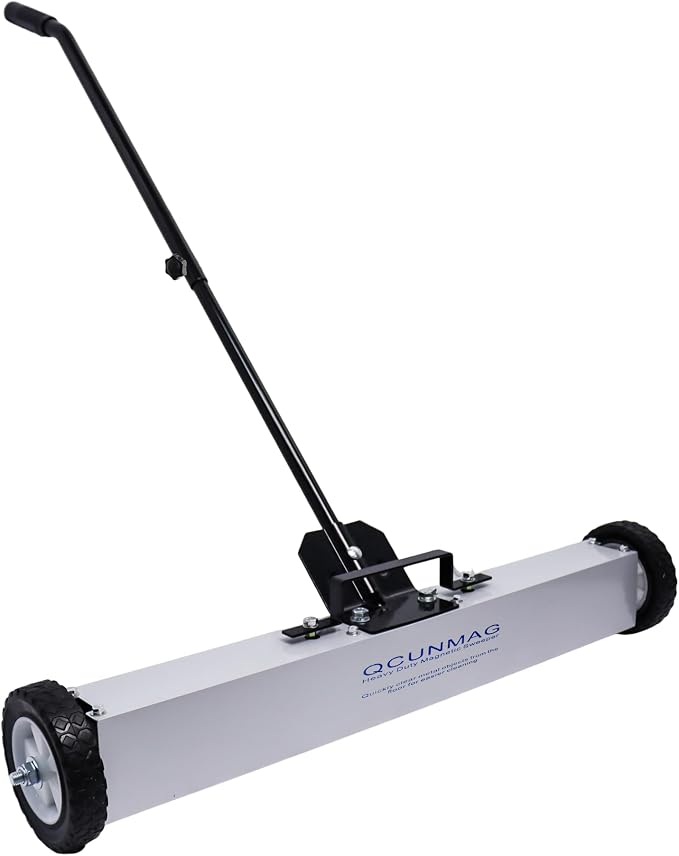 Rolling Magnetic Sweeper with Wheels, 30-Inch 45 Pound Capacity, Adjustable by Qcunmag