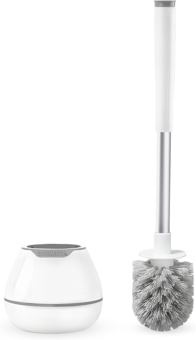 BOOMJOY Toilet Brush and Holder Set, Toilet Bowl Cleaner Brush, Toilet Scrubber by BOOMJOY