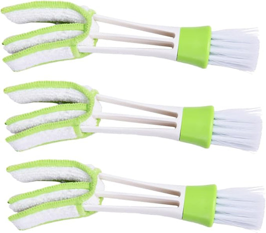 GLEAVI 3pcs Double-Ended Car Air Vent Cleaning Brush Set Green, Air Conditioner by GLEAVI