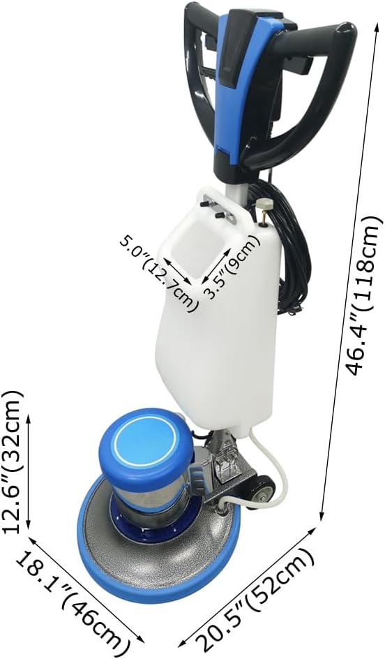 Floor Scrubber Buffer Polisher Commercial Floor Scrubber Machine 17" Tile Floor - Image 3