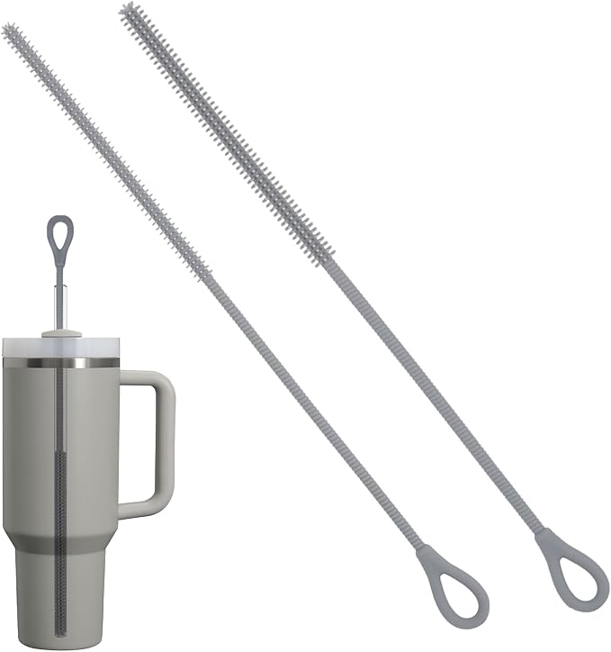 2Pcs Silicone Straw Cleaner Brush, 9.84in Reusable Straw Cleaner by Unknown