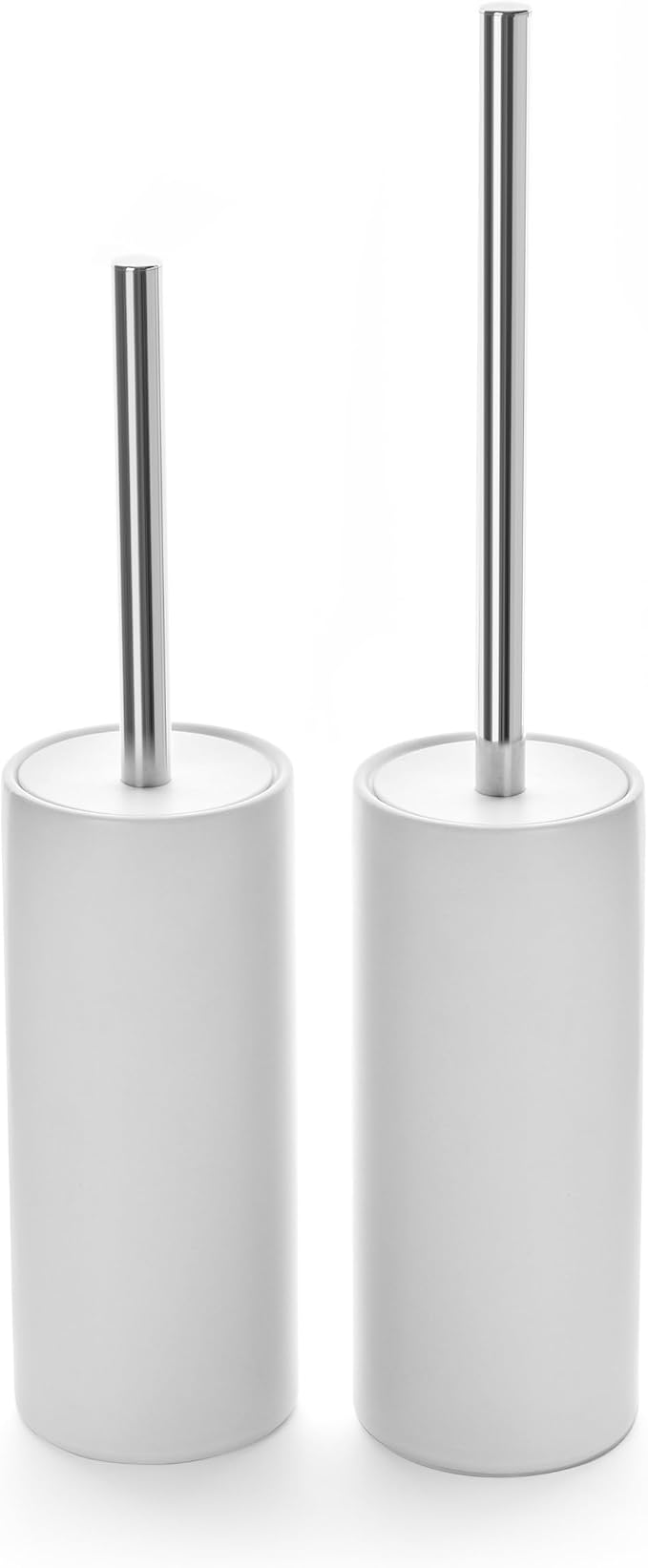 Matt White Ceramic Toilet Brush and Holder Set, Freestanding Toilet Bowl by ViosuniuBathroomSpecialists