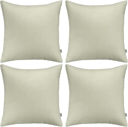 4-Pack 100% Cotton Comfortable Solid Decorative Throw Pillow Case,Thmyo Square Cushion Cover Pillowcase Sublimation Blank Pillow Covers DIY Throw Pillowcase for Sofa Bedroom(22x22 inch/ 55x55cm,Beige)