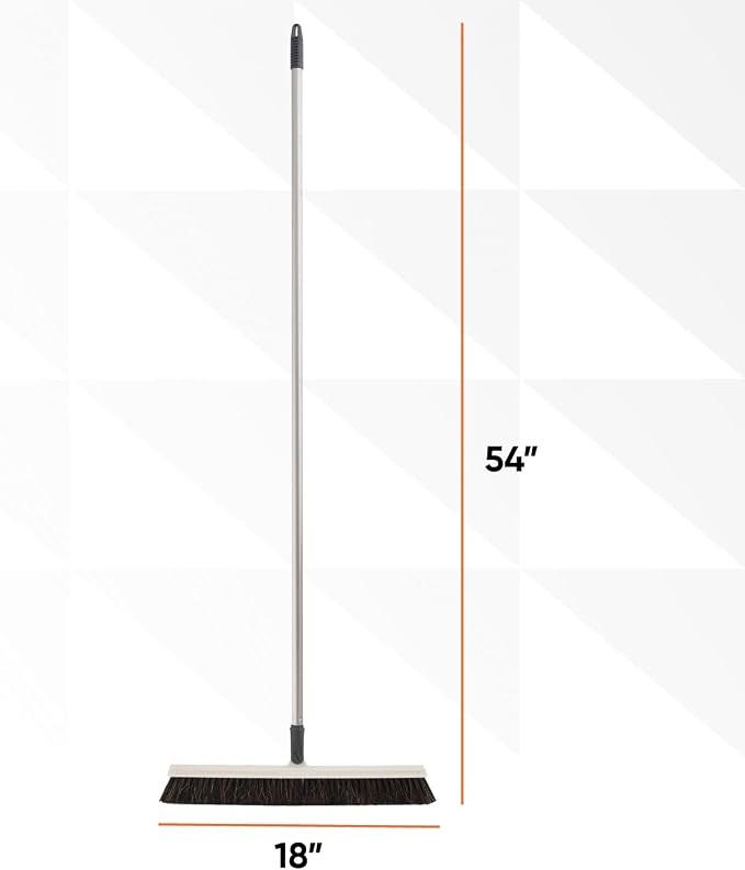 Horse Hair Broom for Hardwood Floors – 18" Soft Bristle Narrow Thin Swivel - Image 2