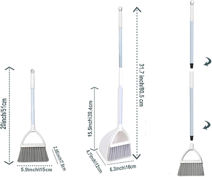 Mini Broom with Dustpan for Kids, Little Housekeeping Helper Set - Image 3