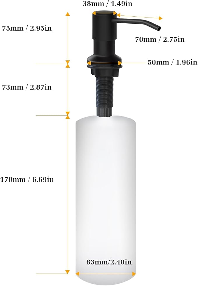 Soap Dispenser for Kitchen Sink, Built in Sink Soap Dispenser Lotion Dispenser - Image 5