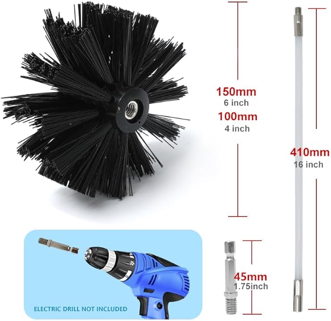 Particle Furnace Cleaning Brush, Chimney Brush, Dryer Vent Cleaner Kit - Image 6