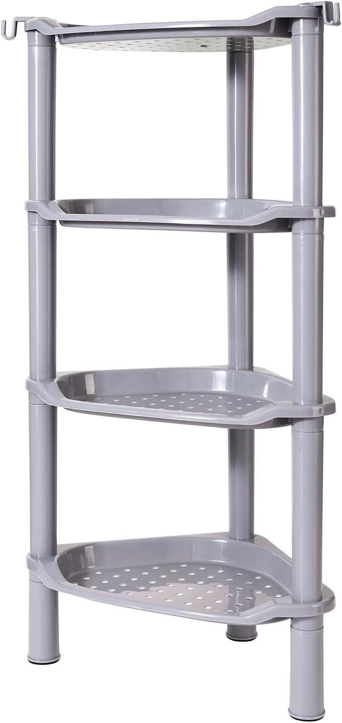 4 Tier Shower Caddy Corner, Plastic Shower Shelf Organizer - Image 4