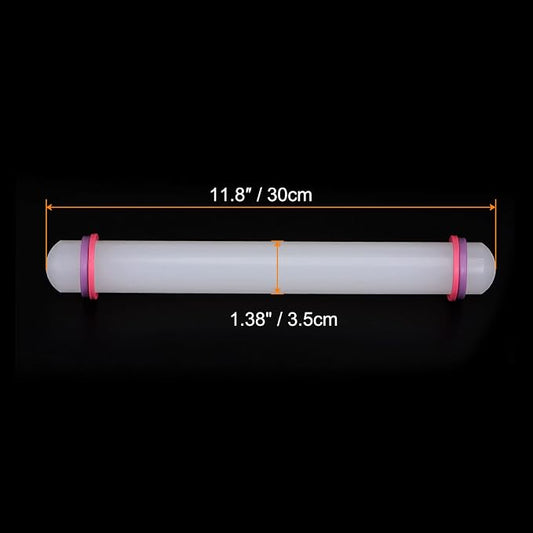 HARFINGTON Fondant Rolling Pin 12 Inch x 1.38 Inch Adjustable Guide Rings - Image 2