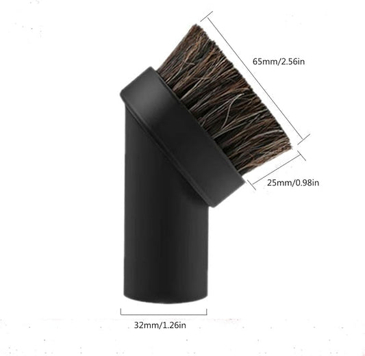 2PCS Black Round Vacuum Brush 1.25" Horse Hair Dust Brush 1 1/4" Vacuum Cleaner - Image 2