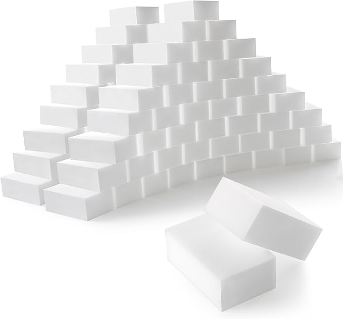 100-Pack Magic Cleaning Sponges Eraser, 3.1"x1.9"x1.2" by TRENDBOX