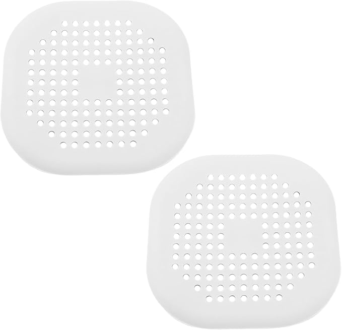 2 Pack 5.5 Inch / 140mm Drain Hair Catcher, Silicone Sink Drain Strainer Square by Seimneire