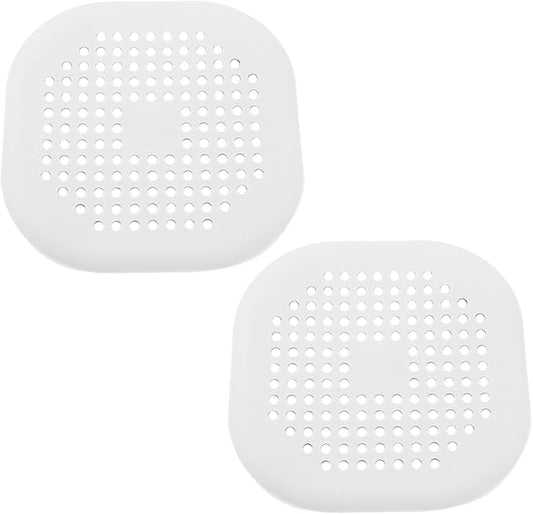 2 Pack 5.5 Inch / 140mm Drain Hair Catcher, Silicone Sink Drain Strainer Square by Seimneire