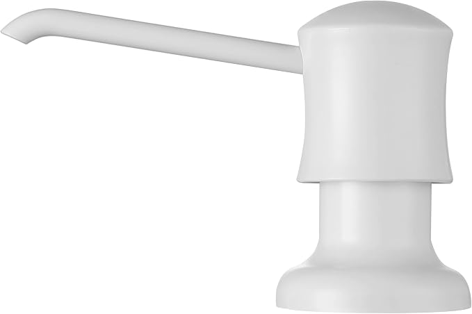 White Sink Soap Dispenser for Kitchen Sink, Built-in and Refill-from-Top Design by UltimateUnicorn