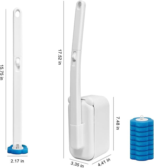 Disposable Toilet Brush with 48 Refills, Toilet Cleaning Supplies, Toilet Wand - Image 2