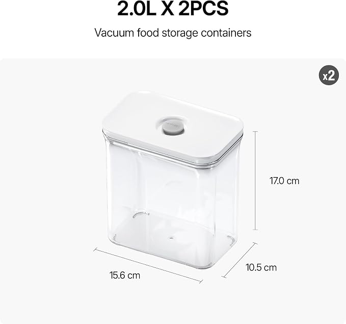 VAKUEN Premium Airtight Food Storage Containers, Rectangular 2PC-SET, Smart - Image 3