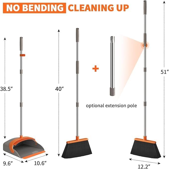 Broom and Dustpan Set – Upright Standing Broom - Image 4