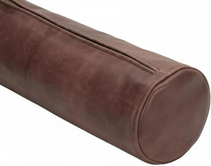 Leather Cylindrical Cushion Cover – 100% Lambskin Round Bolster Pillow Cover | Handmade Ergonomic Roll for Head, Neck & Back | Decorative Home & Sofa Accessory (18" x 6")