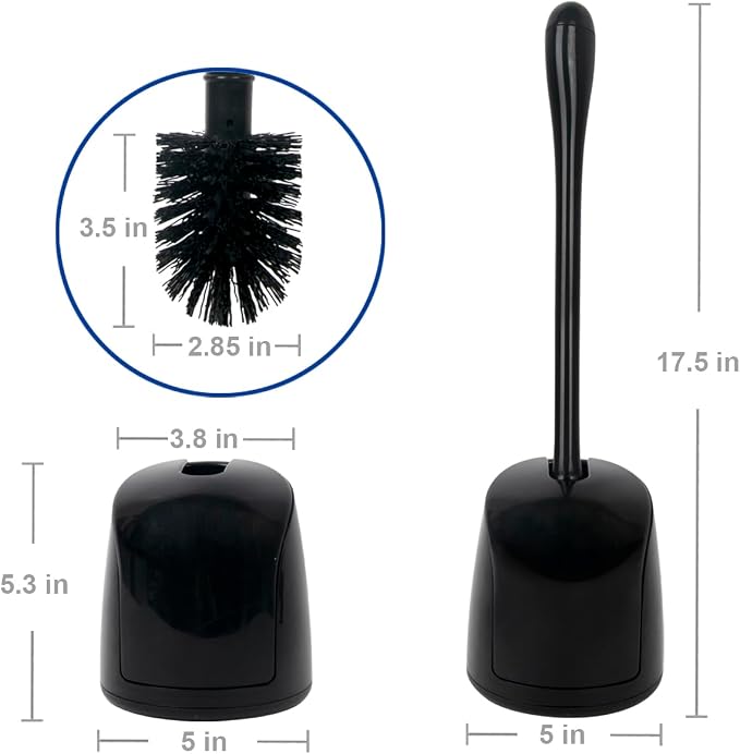 CELOX Toilet Bowl Brush and Holder, Compact Toilet Brush - Image 2