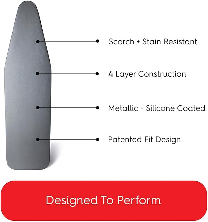 TIVIT Ironing Board Cover 22 x 58, Made in Italy. Pro Grip Pad Covers w/3 - Image 3