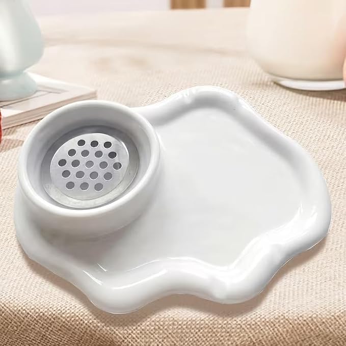 2-in-1 Ceramic Nail Art Brush Cleaner & Palette, Professional Manicure Brush by Unknown