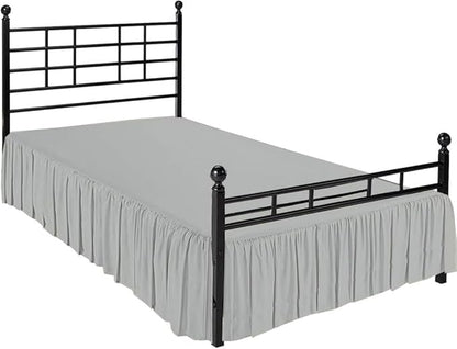 Ruffle Bed Skirt with Split Corners, Microfiber Dust Ruffled for a Perfectly Tailored Bedding Ensemble, Wrinkle and Fade Free, Easy Fit, Twin Size 12 Inch Drop, Light Grey
