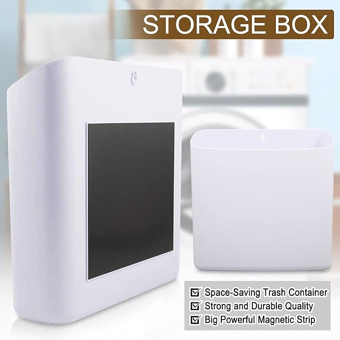 Picowe Magnetic Laundry Storage, Large Lint Holder Bin, Space-Saving Trash - Image 7