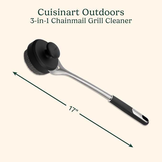 Cuisinart 3-in-1 Chainmail Grill Cleaner, Bristle-Free Dual Function Heavy-Duty - Image 2