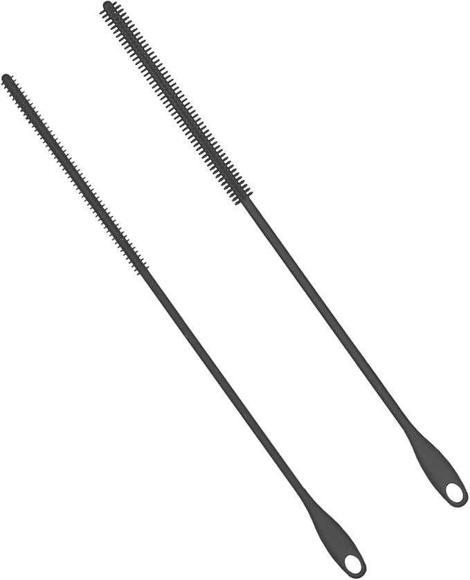 2pcs Silicone Straw Brushes, 6mm+8mm Reusable Hanging Straw Cleaner Brush Extra by XIHIRCD