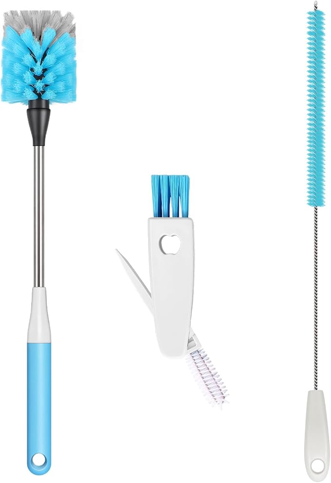 Water Bottle Brush 3-Piece Set, 15-inch Long Bottle Brush, Kitchen Brush Set by AIOUIERSCN