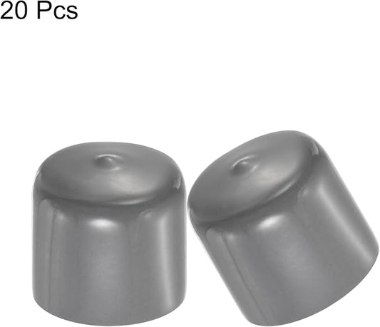 uxcell 20pcs Rubber End Caps 32mm ID Vinyl Cap Cover Screw Protectors Dark Grey - Image 2