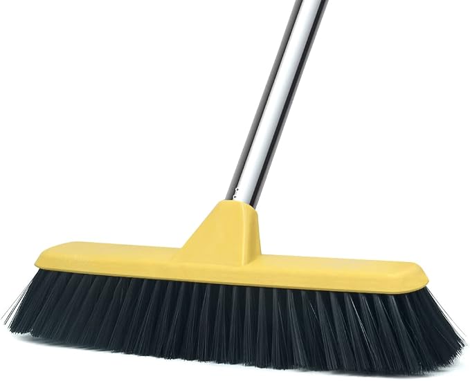 Push Broom with Long Handle, Floor Brush 49.6 inch Soft Bristle Broom 12.2" Wide by LandHope