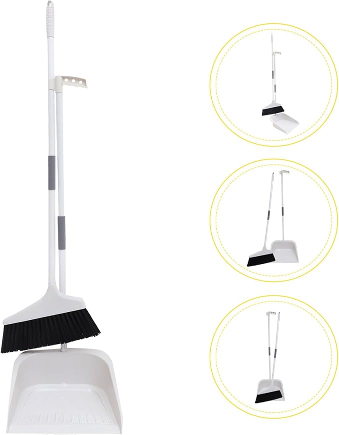 Lurrose 1set Heavy Duty Broom and Dustpan Set Ergonomic Long Handle - Image 6