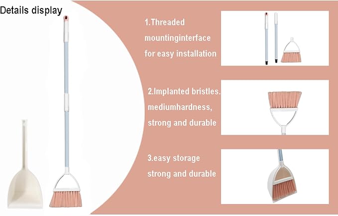 Mini Broom with Dustpan for Kids, Little Housekeeping Helper Set - Image 4