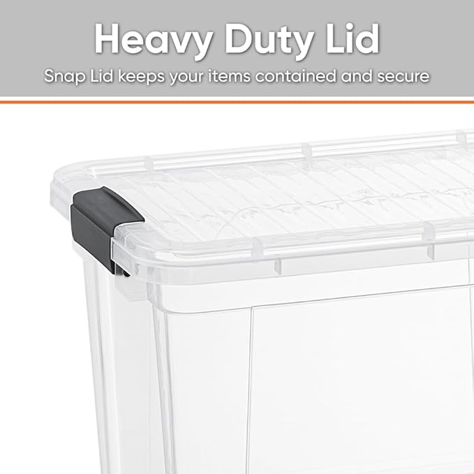 Superio Storage Bins with Lids- 2 Pack, 2.5 Qt Clear Boxes - Image 3