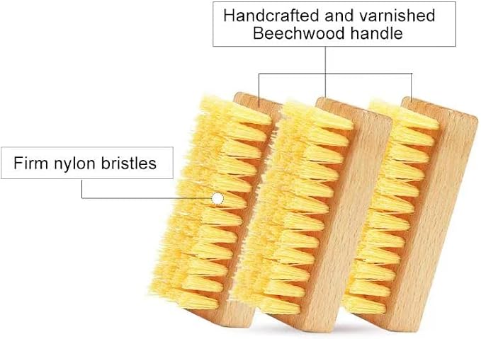 Shoe Cleaning Brushes, Wooden Shoe Sole Bottom Scrub Brush, Stiff Nylon - Image 4