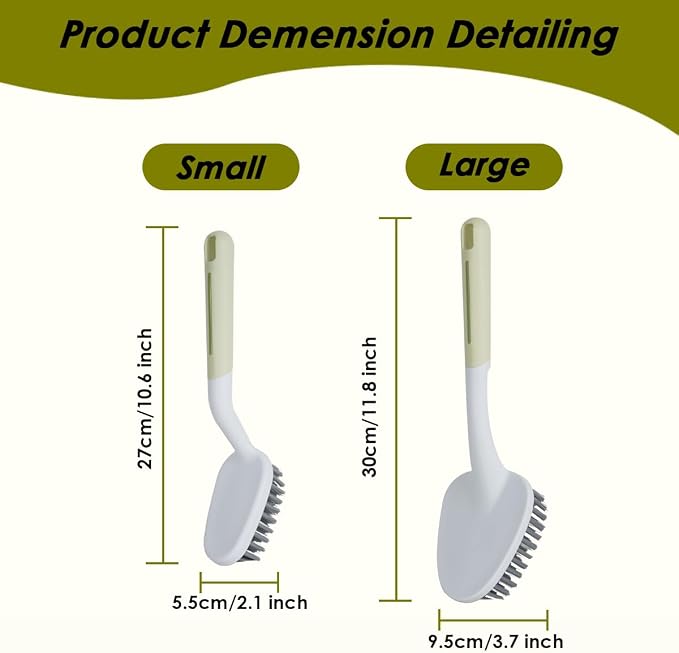 Heavy Duty Scrub Brush with Long Handle, Grout Cleaner Brush, Stiff Bristles - Image 2