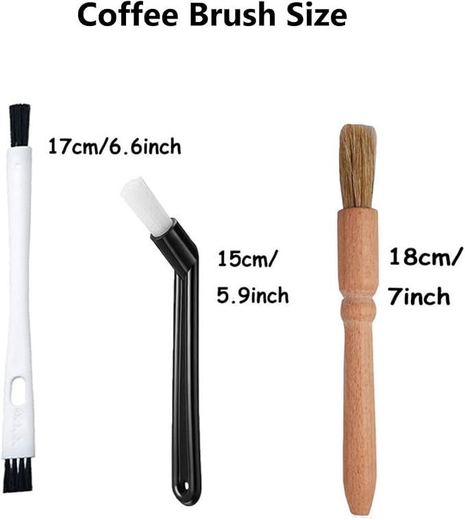 Coffee Brush Set, 13 Pieces Natural Wood & Nylon, Includes Wooden, & Gap Brushes - Image 2