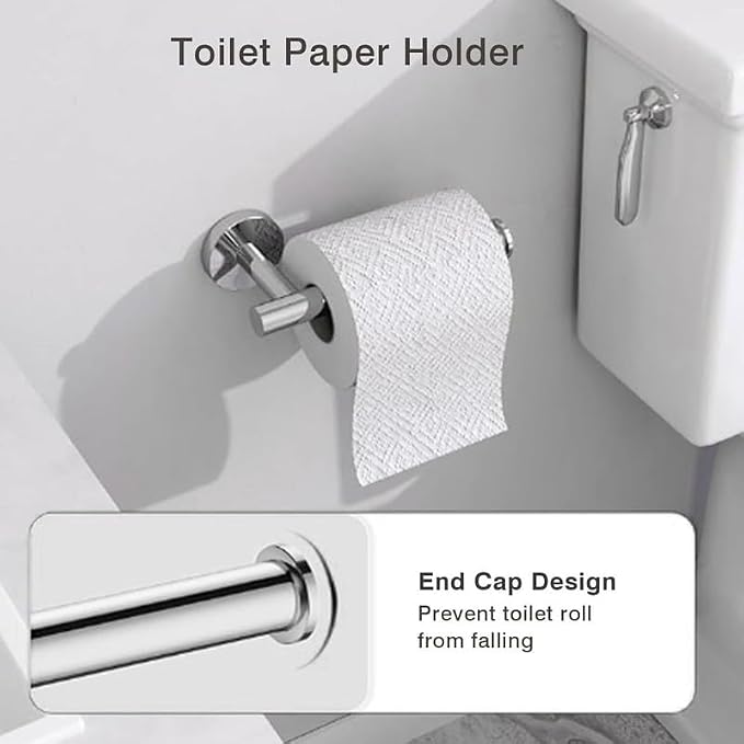 Towel Ring Set 3 Pieces Bathroom Kit Accessories Restroom Towel Holder Toilet - Image 2