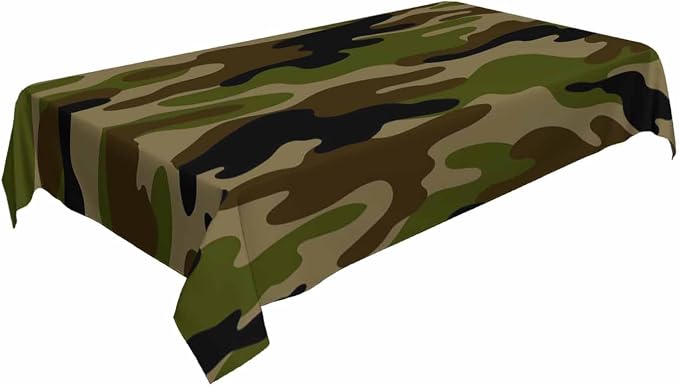 Navy Table Cover 52x70 Classic Army Green Solider Print Brown Black Olive Table - Image 2