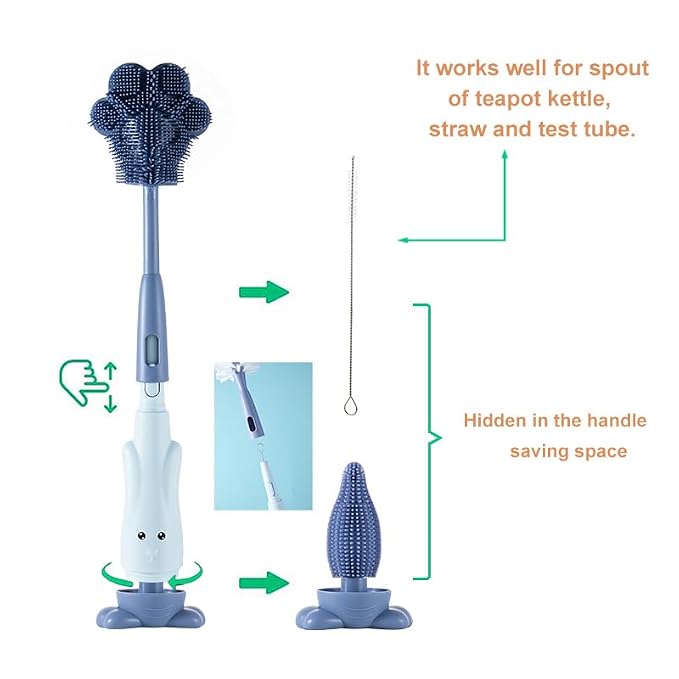 Chemimoso Cup Cleaning Brush, Silicone Baby Bottle Brush - Image 3
