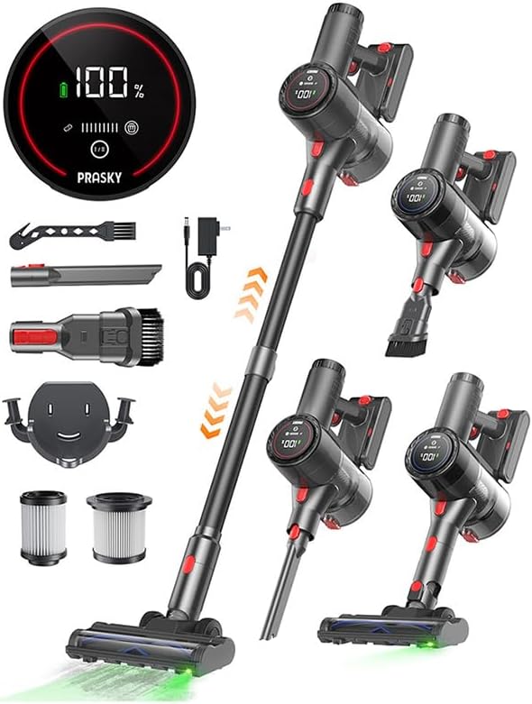 Cordless Vacuum Cleaner, 6-in-1 Lightweight Stick Vacuum by Prasky