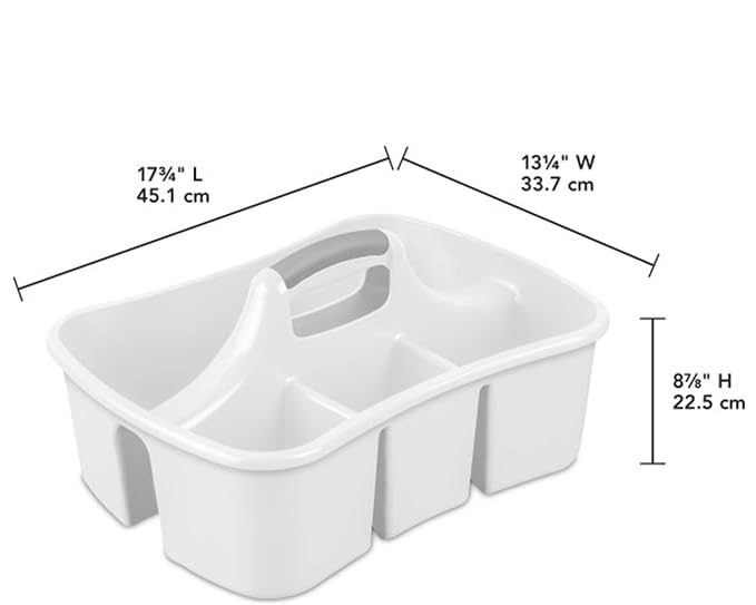 Sterilite Divided Ultra Caddy, Portable Storage to Hold Bathroom and Cleaning - Image 2