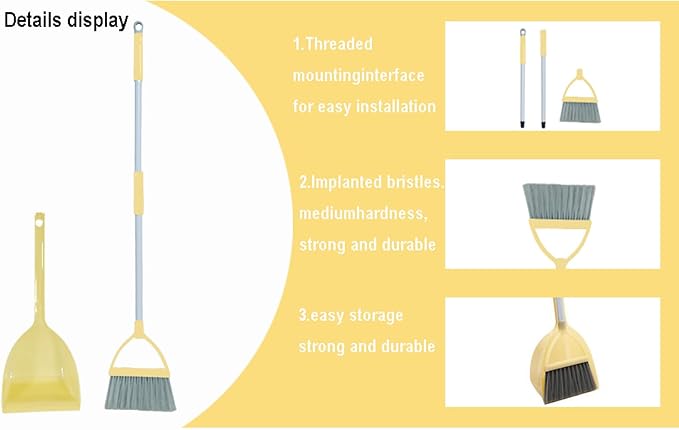 Mini Broom with Dustpan for Kids, Little Housekeeping Helper Set - Image 4