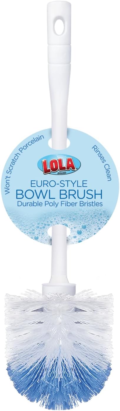 LOLA Classic Toilet Brush, Durable Fiber Stiff Bristles, Compact Size, by LolaProducts