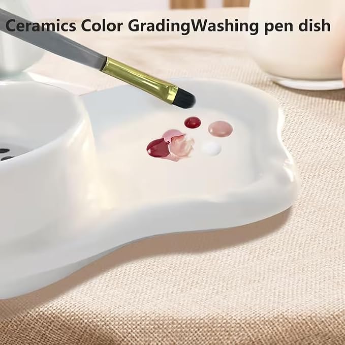 2-in-1 Ceramic Nail Art Brush Cleaner & Palette, Professional Manicure Brush - Image 2