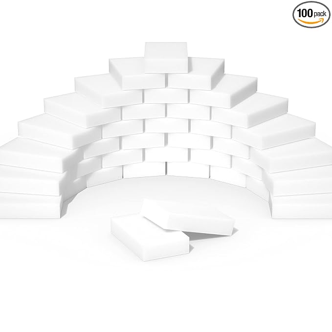 Magic Erasers Sponge, 100 Pack Extra Premium Melamine Sponge Foam Cleaning Pads by PowoBest