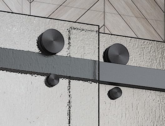 VITRA-200X 56.5-59" W x 78" High 3/8" Twinglide Frameless Shower Door - Image 6