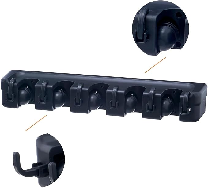 Superio Mop and Broom Holder Wall Mount Cleaning Tools Wall Organizer, 5 Rack - Image 6